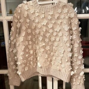 Zara cream embellished sweater